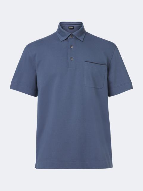 ZEGNA Cotton piqué polo shirt