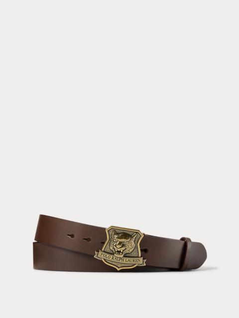 Polo Ralph Lauren Tiger-Buckle Leather Belt