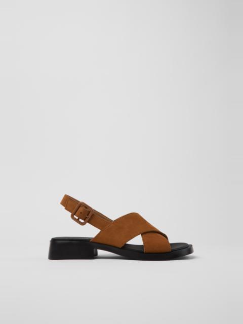CAMPERLAB Brown Nubuck Sandals for Women.