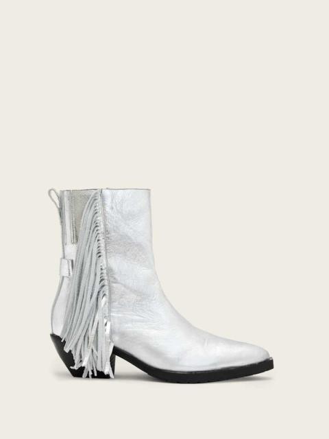 ALLSAINTS BAZELY METALLIC FRINGE BOOTS