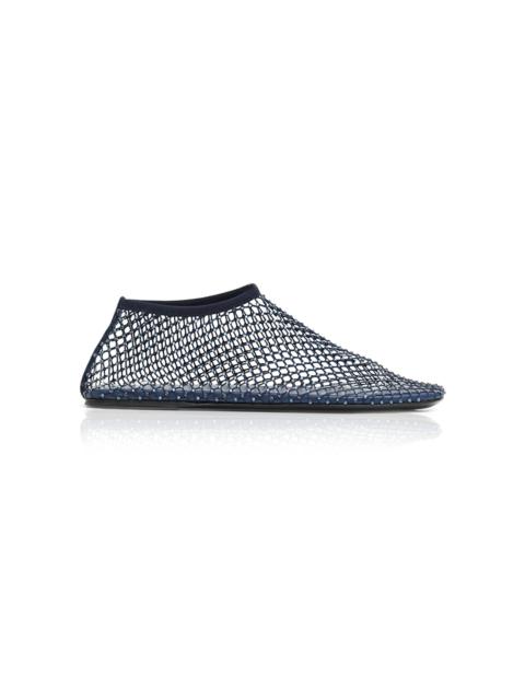 CHRISTOPHER ESBER Minette Crystal Mesh Flats blue