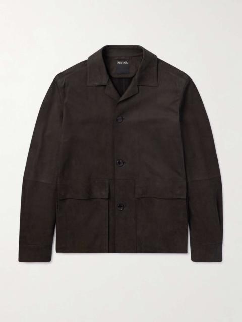 Camp-Collar Nubuck Jacket