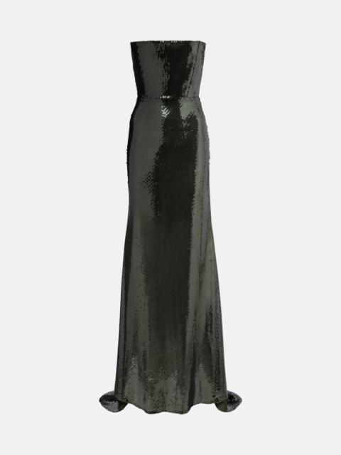 ALEX PERRY Sequined corset gown