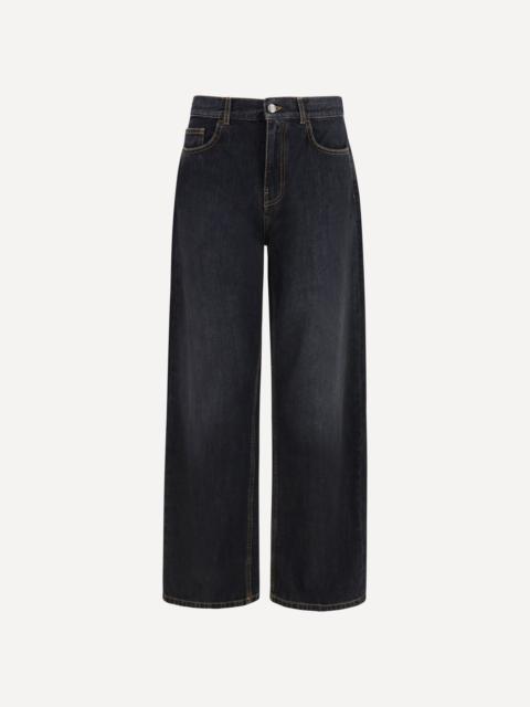 Palm Angels Wide-leg Jeans with back logo