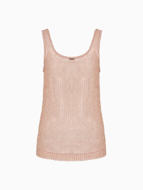EMPORIO ARMANI FUZZY LUREX BEACHWEAR TANK TOP