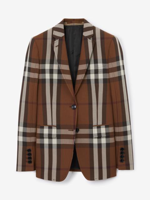 Check Wool Blend Jacquard Tailored Jacket