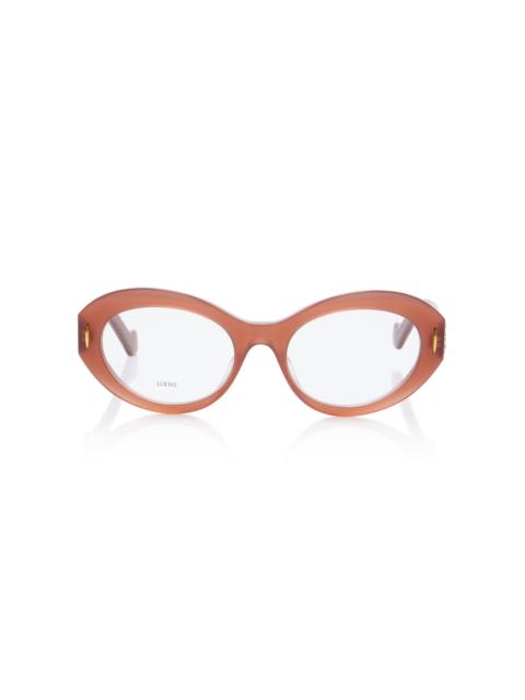 Loewe Anagram Round-Frame Acetate Glasses pink