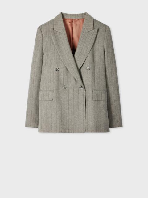 Paul Smith Women's Grey 'Chalk Stripe' Relaxed Double-Breasted Blazer