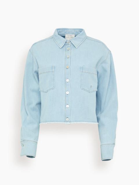 forte_forte Cotton Denim Cavalry Cropped Shirt in Bleach