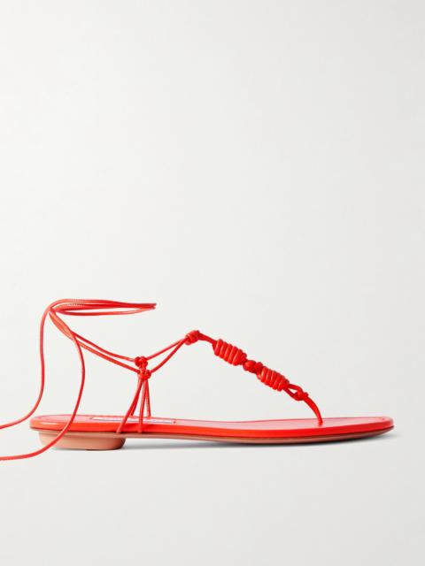 AQUAZZURA Oaxaca Knotted Leather Sandals
