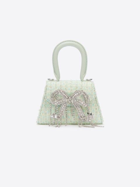 self-portrait Mint Boucle Micro Bow Bag