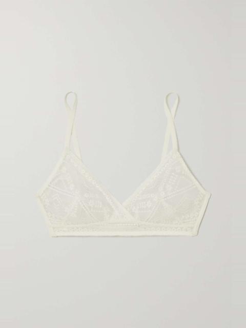 ERES Girofle embroidered tulle and stretch-jersey soft-cup triangle bra