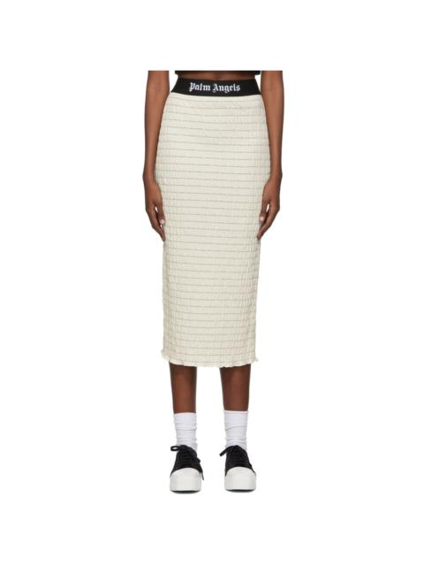 Palm Angels Off-White Cotton Midi Skirt