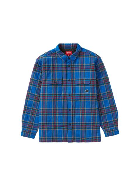 Supreme Quilted Plaid Flannel Shirt Dusty Royal