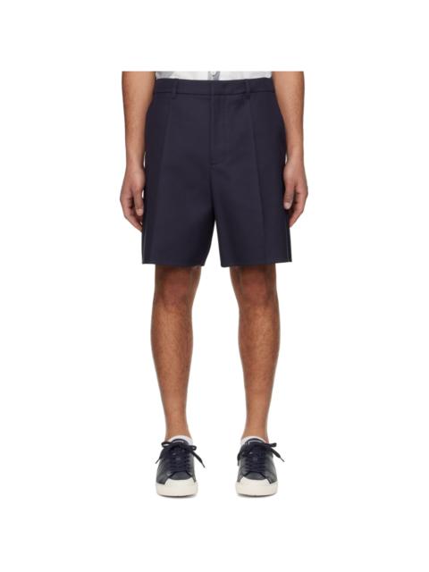 Valentino Navy Pleated Shorts