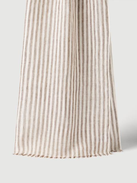 Brunello Cucinelli Sparkling striped linen scarf