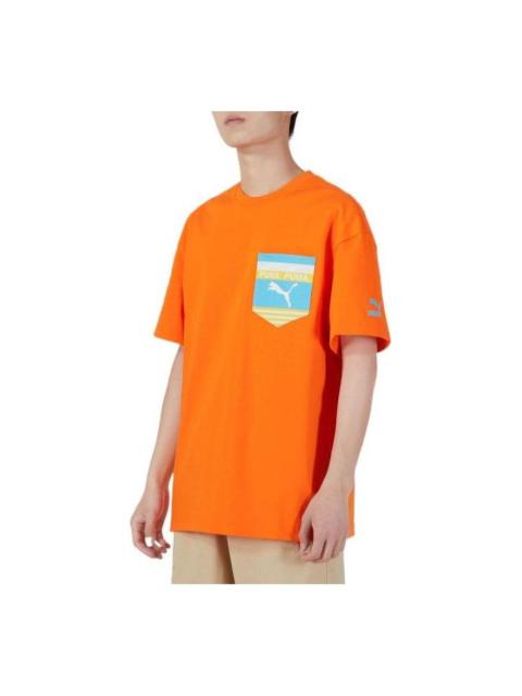 PUMA Boxy Pocket Logo Tee 'Orange' 534991-29