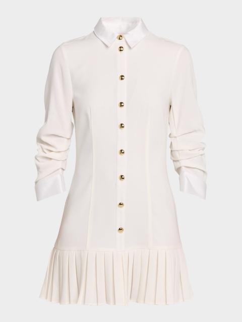 Cinq à Sept Luca Drapey Crepe Mini Shirtdress