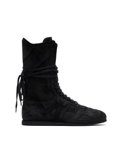 Ann Demeulemeester Black Palne High-Top Boxing Sneakers