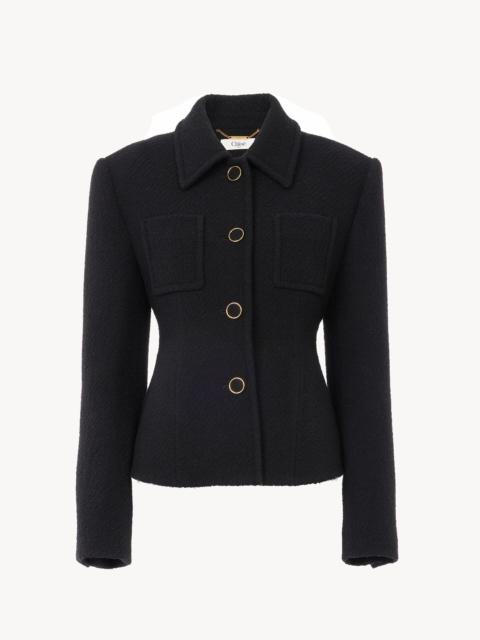 Chloé FITTED TAILORED JACKET IN WOOL BOUCLETTE