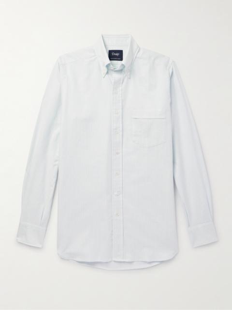 Drake's Button-Down Collar Striped Cotton Oxford Shirt