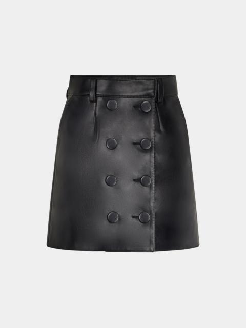 rabanne BLACK LEATHER MINI SKIRT