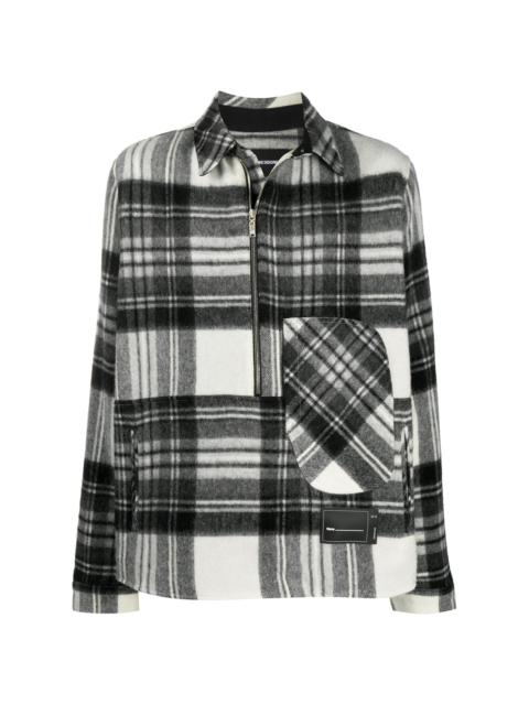 half-zip plaid wool shirt
