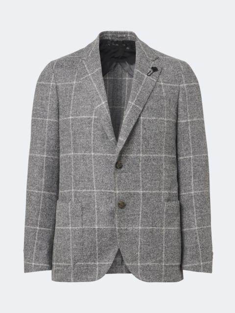 LARDINI Checked alpaca and wool-blend blazer