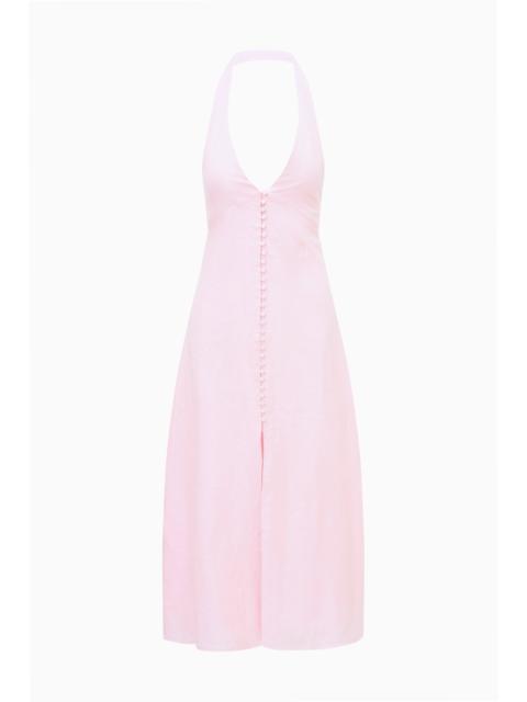 LoveShackFancy Lovis Linen Halter Maxi Dress