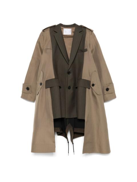 panelled-design trench coat