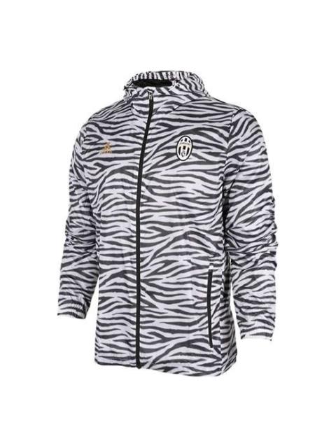 adidas adidas Juventus Zebra Woven hooded track Jacket Black White AZ5338