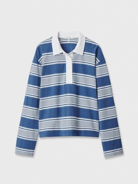 rag & bone Kelly Boxy Striped Long-Sleeve Polo