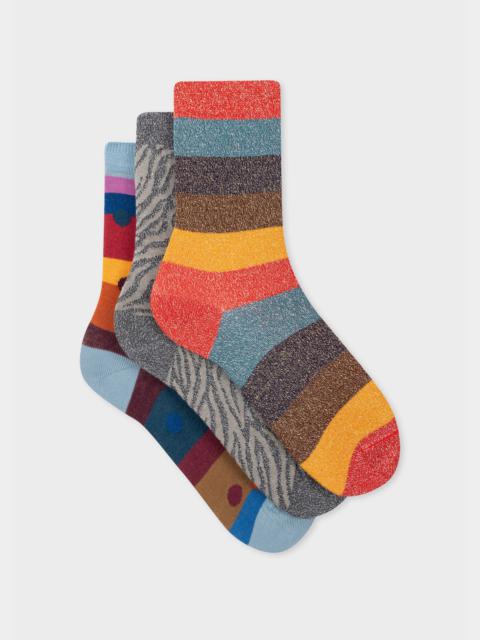 Paul Smith Women's Glitter Mixed Three Pack Socks