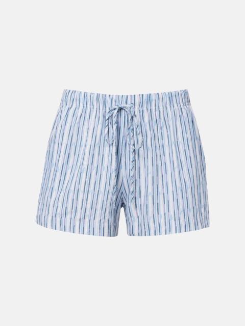 velvet Ebba striped cotton-blend shorts