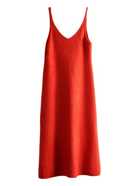 AURALEE V-neck midi dress