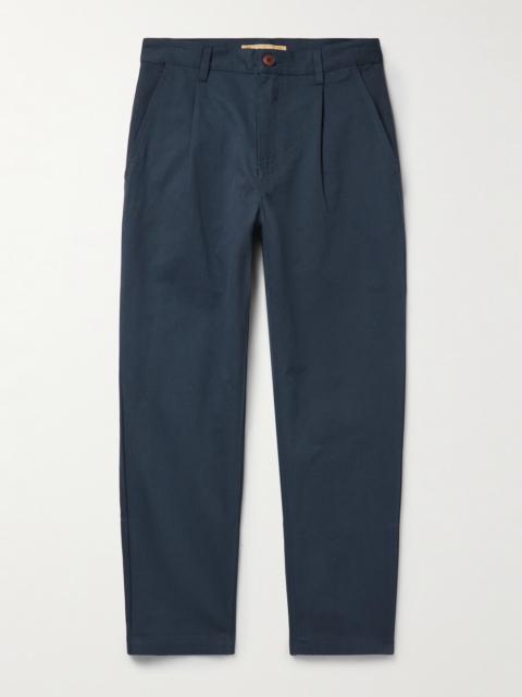 FrizmWORKS Haworth Tapered Cropped Pleated Cotton-Twill Trousers