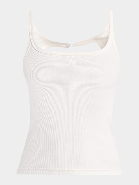 courrèges 90s Rib Cutout Tank Top