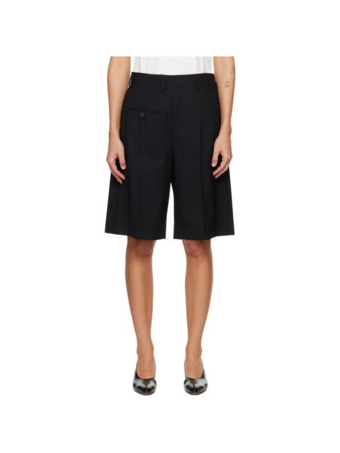 MM6 Maison Margiela Black Wool-Blend Tailored Shorts