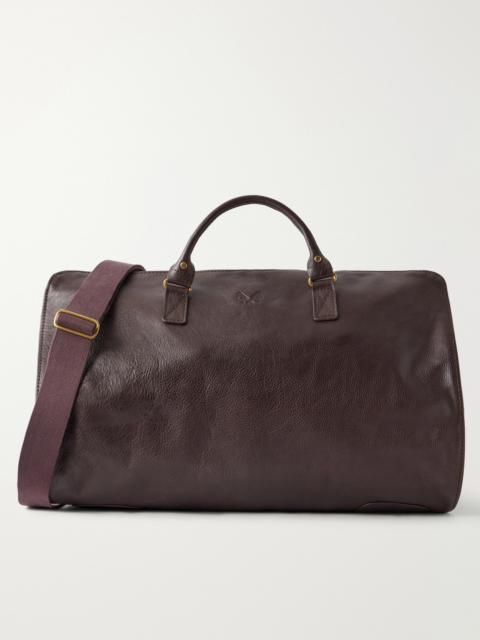 BENNETT WINCH S.C. Holdall Convertible Full-Grain Leather and Cotton-Twill Weekend Bag