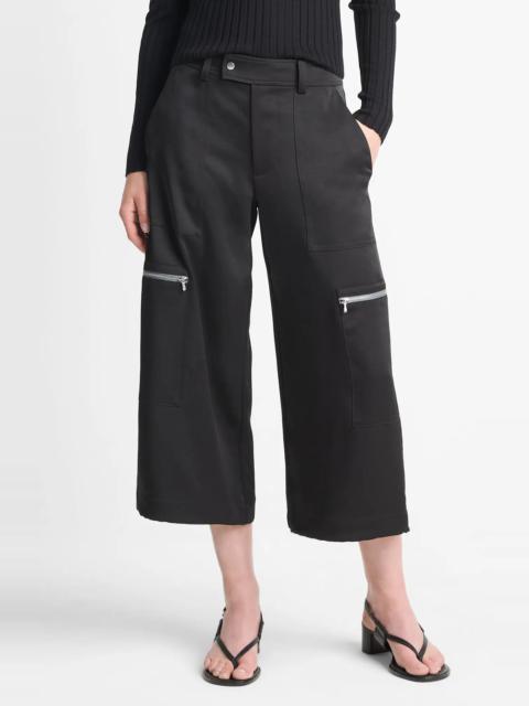 Satin Parachute Crop Wide Leg Pants