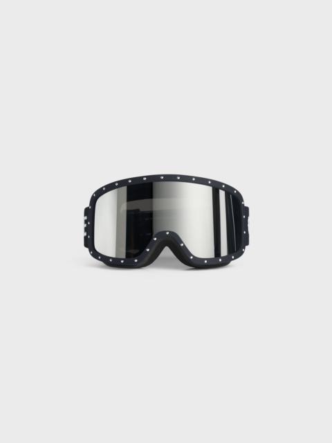 CELINE Ski Mask in Plastic with Metal Studs & Mirror Lenses