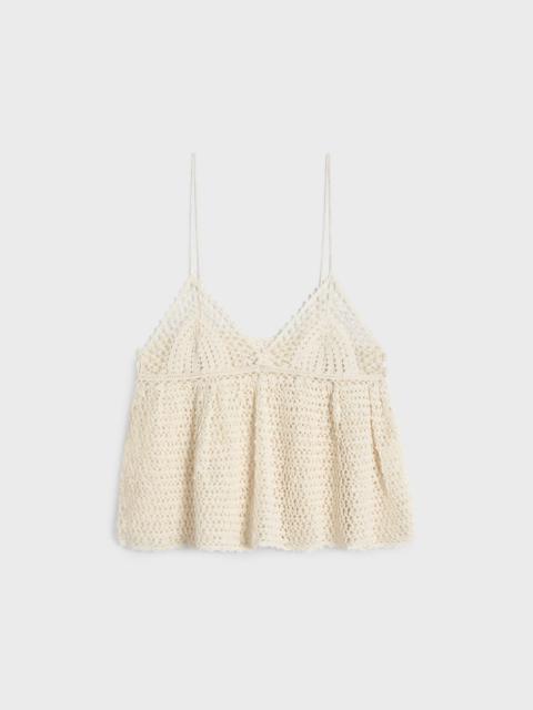 CELINE top with thin straps in crocheted cotton