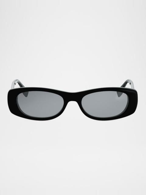 FENDI FF Squared Oval Acetate Sunglasses