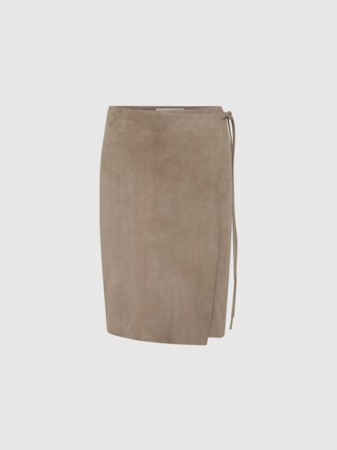 ST. AGNI Suede Everyday Wrap Skirt - Earth
