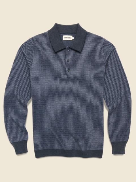 TAYLOR STITCH Newton Sweater Polo - Navy Birdseye