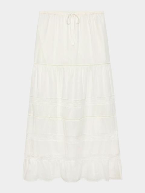 Rails Hettie Lace-Inset Poplin Maxi Skirt