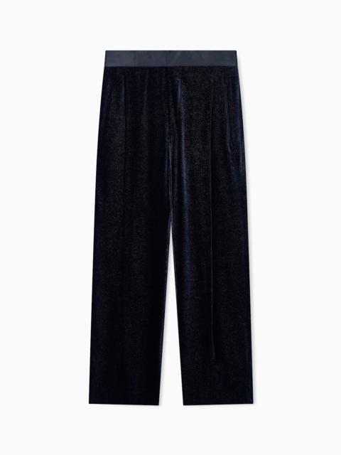 GIORGIO ARMANI OVERSIZED TROUSERS GIORGIO'S IN DOTTED SMOOTH VELVET