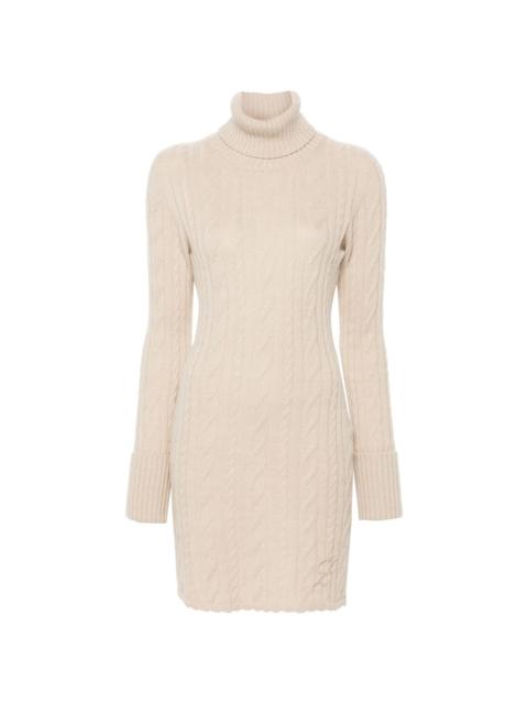 roll-neck cable-knit jumper