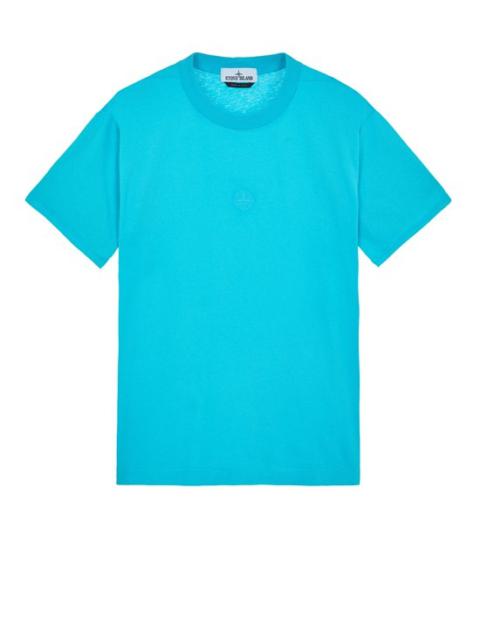 20957 ORGANIC COTTON JERSEY_'FISSATO' EFFECT TURQUOISE