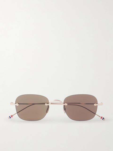 Thom Browne Square-Frame Gold-Plated Titanium Sunglasses